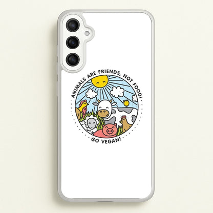 Animals Are Friends, Not Food - Vegan  - Vegan Phone Case for Galaxy A34
