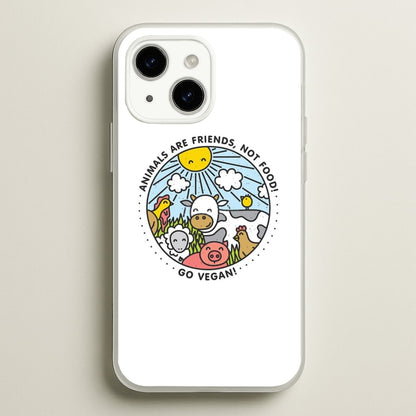 Animals Are Friends, Not Food - Vegan  - Vegan Phone Case for iPhone 15 Plus