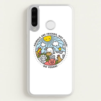 Animals Are Friends, Not Food - Vegan  - Vegan Phone Case for Huawei P30 Lite