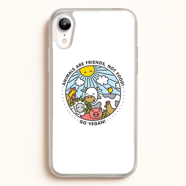 Animals Are Friends, Not Food - Vegan  - Vegan Phone Case for iPhone XR