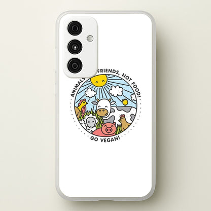 Animals Are Friends, Not Food - Vegan  - Vegan Phone Case for Galaxy A55