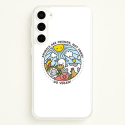 Animals Are Friends, Not Food - Vegan  - Vegan Phone Case for Galaxy S23