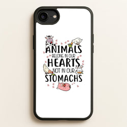 Animals Belong In Our Hearts - Vegan  - Vegan Phone Case for iPhone 6 / 7 / 8 / SE