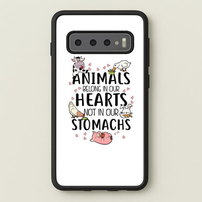 Animals Belong In Our Hearts - Vegan  - Vegan Phone Case for Galaxy S10