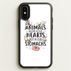 Animals Belong In Our Hearts - Vegan  - Vegan Phone Case for iPhone X / XS
