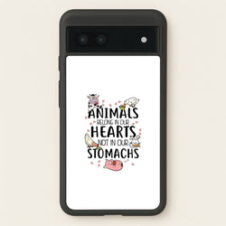 Animals Belong In Our Hearts - Vegan  - Vegan Phone Case for Google Pixel 6a