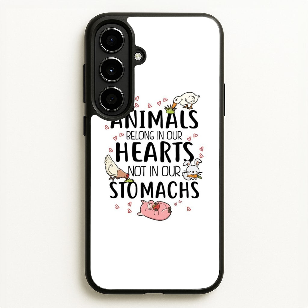 Animals Belong In Our Hearts - Vegan  - Vegan Phone Case for Galaxy A56
