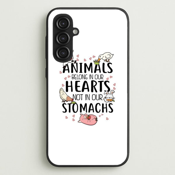 Animals Belong In Our Hearts - Vegan  - Vegan Phone Case for Galaxy S23FE