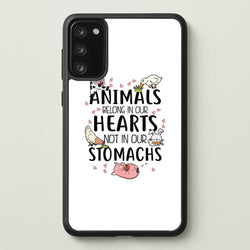 Animals Belong In Our Hearts - Vegan  - Vegan Phone Case for Galaxy A41