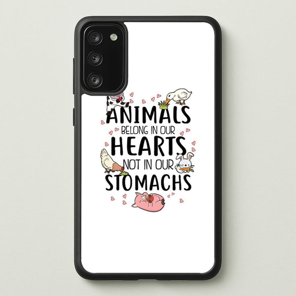 Animals Belong In Our Hearts - Vegan  - Vegan Phone Case for Galaxy A41