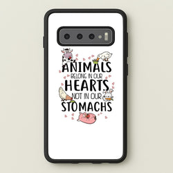 Animals Belong In Our Hearts - Vegan  - Vegan Phone Case for Galaxy S10 Plus