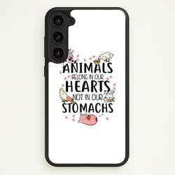 Animals Belong In Our Hearts - Vegan  - Vegan Phone Case for Galaxy S23 Plus
