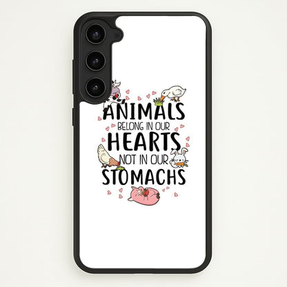 Animals Belong In Our Hearts - Vegan  - Vegan Phone Case for Galaxy S23 Plus