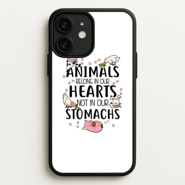 Animals Belong In Our Hearts - Vegan  - Vegan Phone Case for iPhone 11
