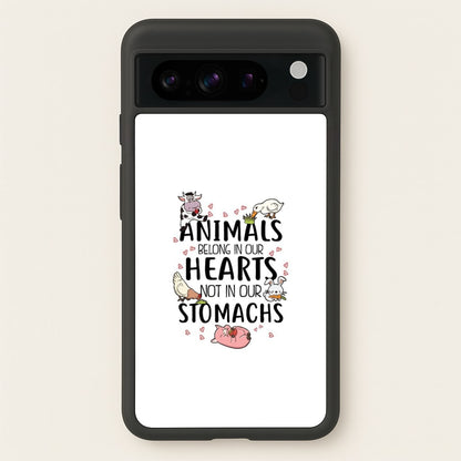 Animals Belong In Our Hearts - Vegan  - Vegan Phone Case for Google Pixel 8 Pro