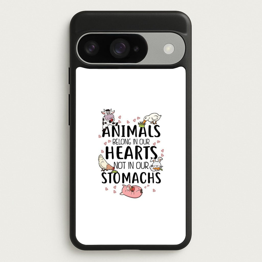 Animals Belong In Our Hearts - Vegan Phone Case for Google Pixel 10 / 10 Pro