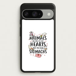 Animals Belong In Our Hearts - Vegan Phone Case for Google Pixel 10 / 10 Pro