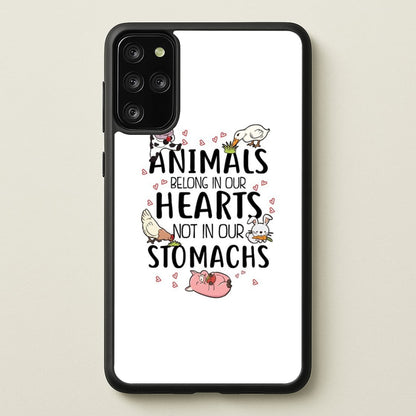 Animals Belong In Our Hearts - Vegan  - Vegan Phone Case for Galaxy S20 Plus