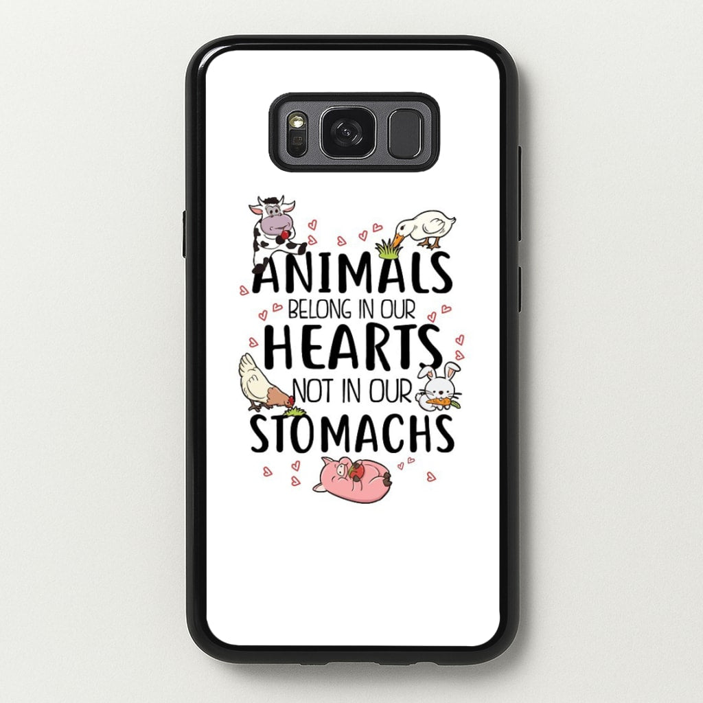 Animals Belong In Our Hearts - Vegan  - Vegan Phone Case for Galaxy S8