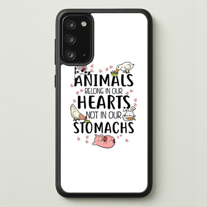 Animals Belong In Our Hearts - Vegan  - Vegan Phone Case for Galaxy Note 20