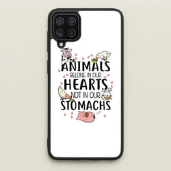Animals Belong In Our Hearts - Vegan  - Vegan Phone Case for Galaxy A12