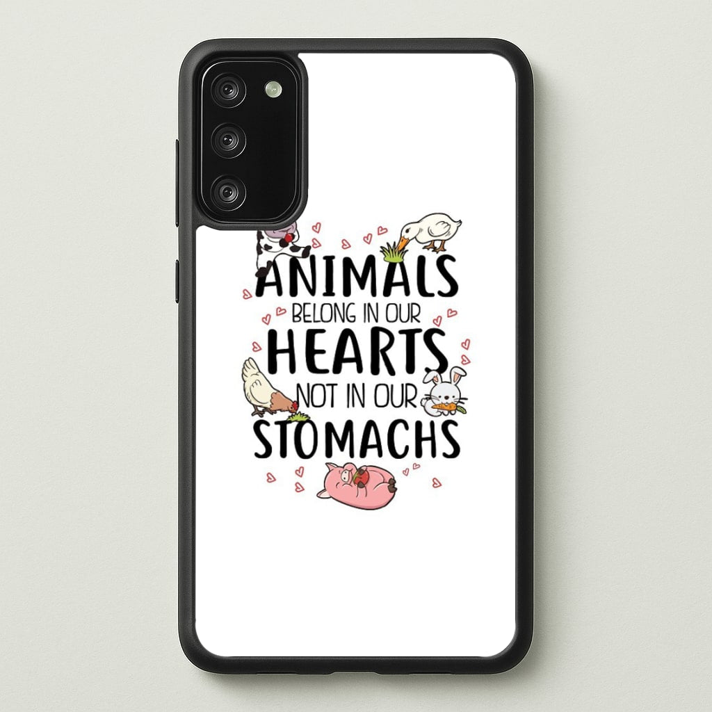 Animals Belong In Our Hearts - Vegan  - Vegan Phone Case for Galaxy S20