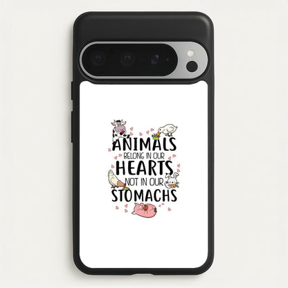 Animals Belong In Our Hearts - Vegan  - Vegan Phone Case for Google Pixel 9 Pro XL