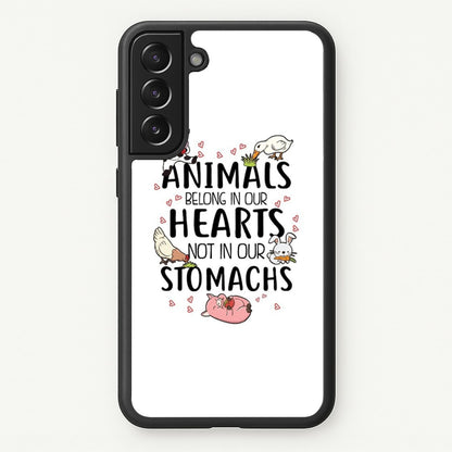 Animals Belong In Our Hearts - Vegan  - Vegan Phone Case for Galaxy S22