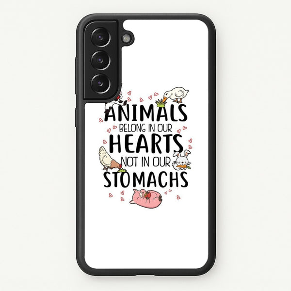 Animals Belong In Our Hearts - Vegan  - Vegan Phone Case for Galaxy S22
