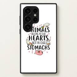 Animals Belong In Our Hearts - Vegan  - Vegan Phone Case for Galaxy S24 Ultra