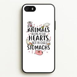 Animals Belong In Our Hearts - Vegan  - Vegan Phone Case for iPhone 5 / 5s / SE 2016