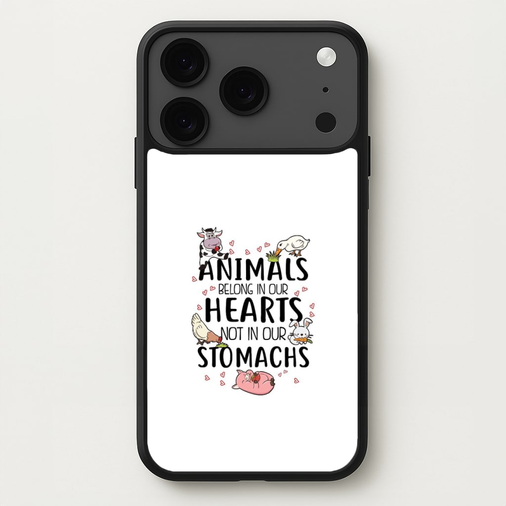 Animals Belong In Our Hearts - Vegan Phone Case for iPhone 17 Pro Max