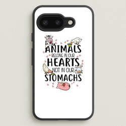 Animals Belong In Our Hearts - Vegan  - Vegan Phone Case for Google Pixel 9a