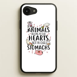 Animals Belong In Our Hearts - Vegan  - Vegan Phone Case for iPhone 16e