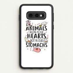 Animals Belong In Our Hearts - Vegan  - Vegan Phone Case for Galaxy S10e
