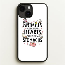 Animals Belong In Our Hearts - Vegan  - Vegan Phone Case for iPhone 13 Mini