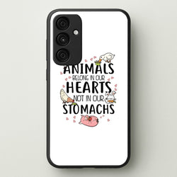 Animals Belong In Our Hearts - Vegan  - Vegan Phone Case for Galaxy A35