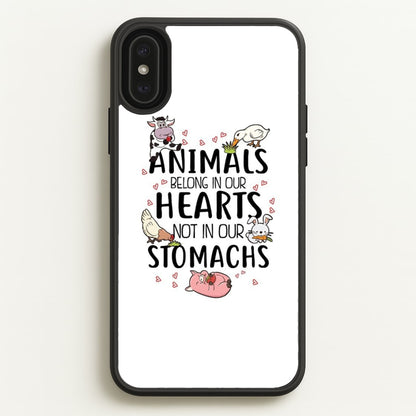 Animals Belong In Our Hearts - Vegan  - Vegan Phone Case for iPhone XS Max