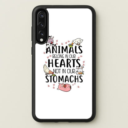 Animals Belong In Our Hearts - Vegan  - Vegan Phone Case for Huawei P20 Pro