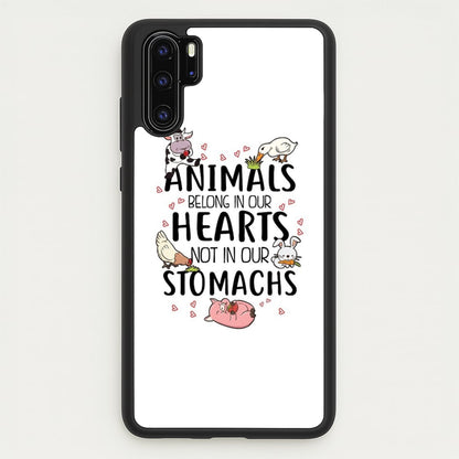 Animals Belong In Our Hearts - Vegan  - Vegan Phone Case for Huawei P30 Pro