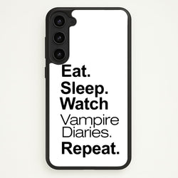 Eat Sleep Watch VPD Repeat  - marble Phone Case for Galaxy S23 Plus
