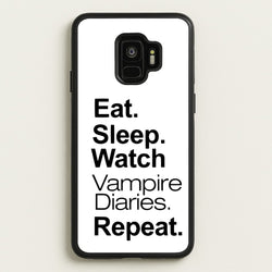 Eat Sleep Watch VPD Repeat  - marble Phone Case for Galaxy S9