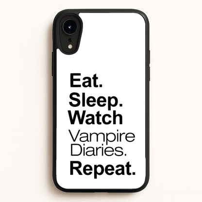Eat Sleep Watch VPD Repeat  - marble Phone Case for iPhone XR