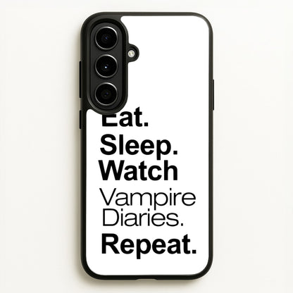 Eat Sleep Watch VPD Repeat  - marble Phone Case for Galaxy A56