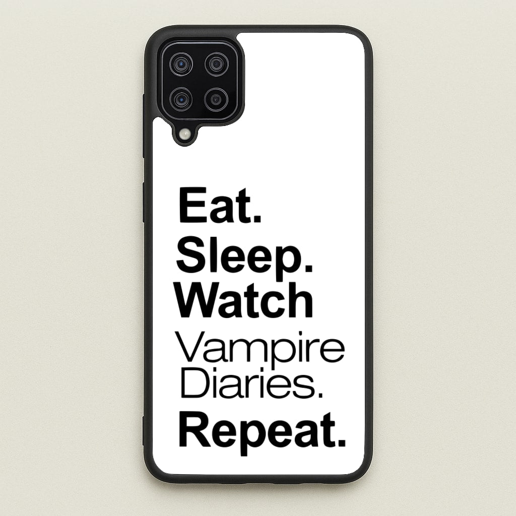 Eat Sleep Watch VPD Repeat  - marble Phone Case for Galaxy A12