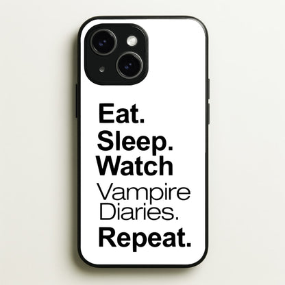 Eat Sleep Watch VPD Repeat  - marble Phone Case for iPhone 15 Plus