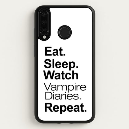 Eat Sleep Watch VPD Repeat  - marble Phone Case for Huawei P30 Lite