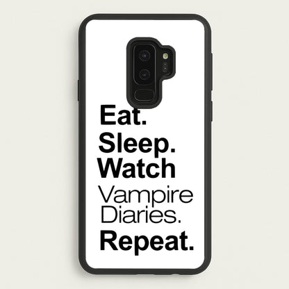Eat Sleep Watch VPD Repeat  - marble Phone Case for Galaxy S9 Plus