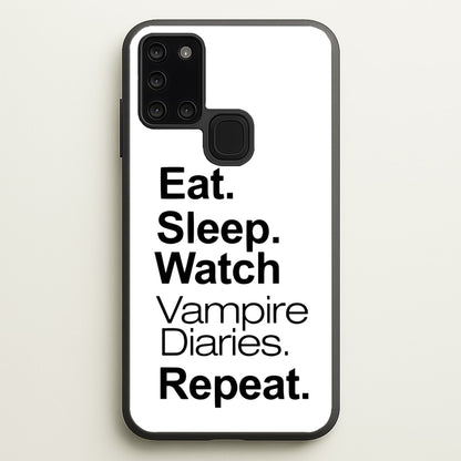 Eat Sleep Watch VPD Repeat  - marble Phone Case for Galaxy A21s