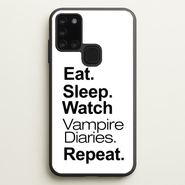 Eat Sleep Watch VPD Repeat  - marble Phone Case for Galaxy A21s